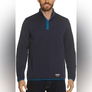 GERRY Mens 1/4 Snap Sweatshirt Pullover | Navy Blue | Medium